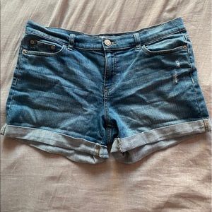 light blue jean shorts